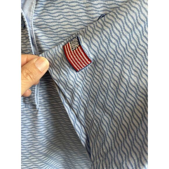 Cutter & Buck Mens XXL McDonalds Logo Polo Shirt Blue Striped LPGA Preppy VTG - Picture 5 of 9